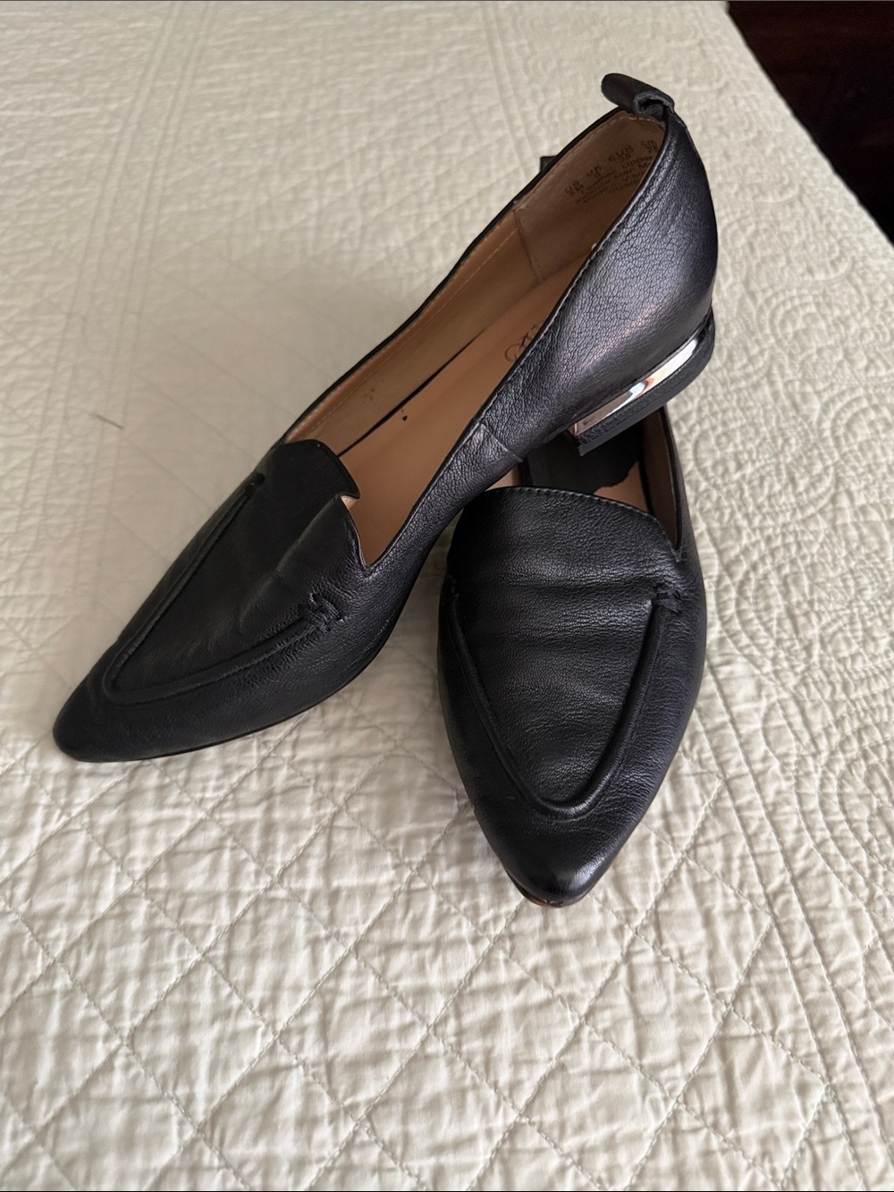 Franc Sarto Black Pointed Toe Loafers - Women